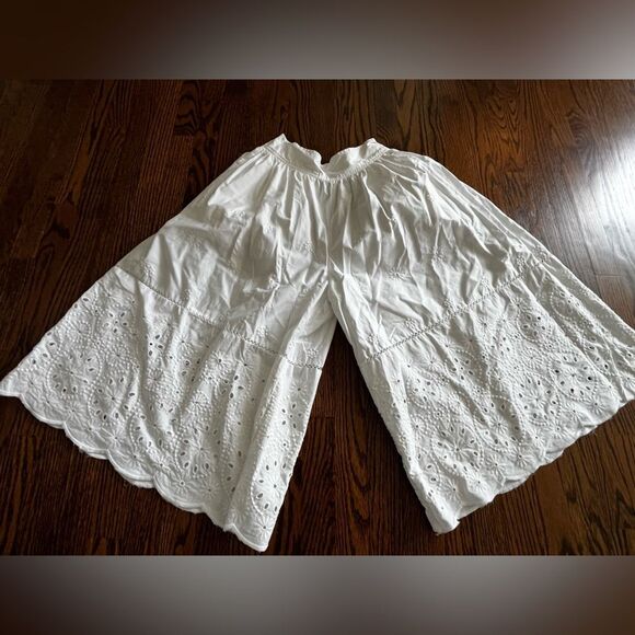 Anthropologie Maeve Embroidered Skirty Culottes White XS - Picture 5 of 6